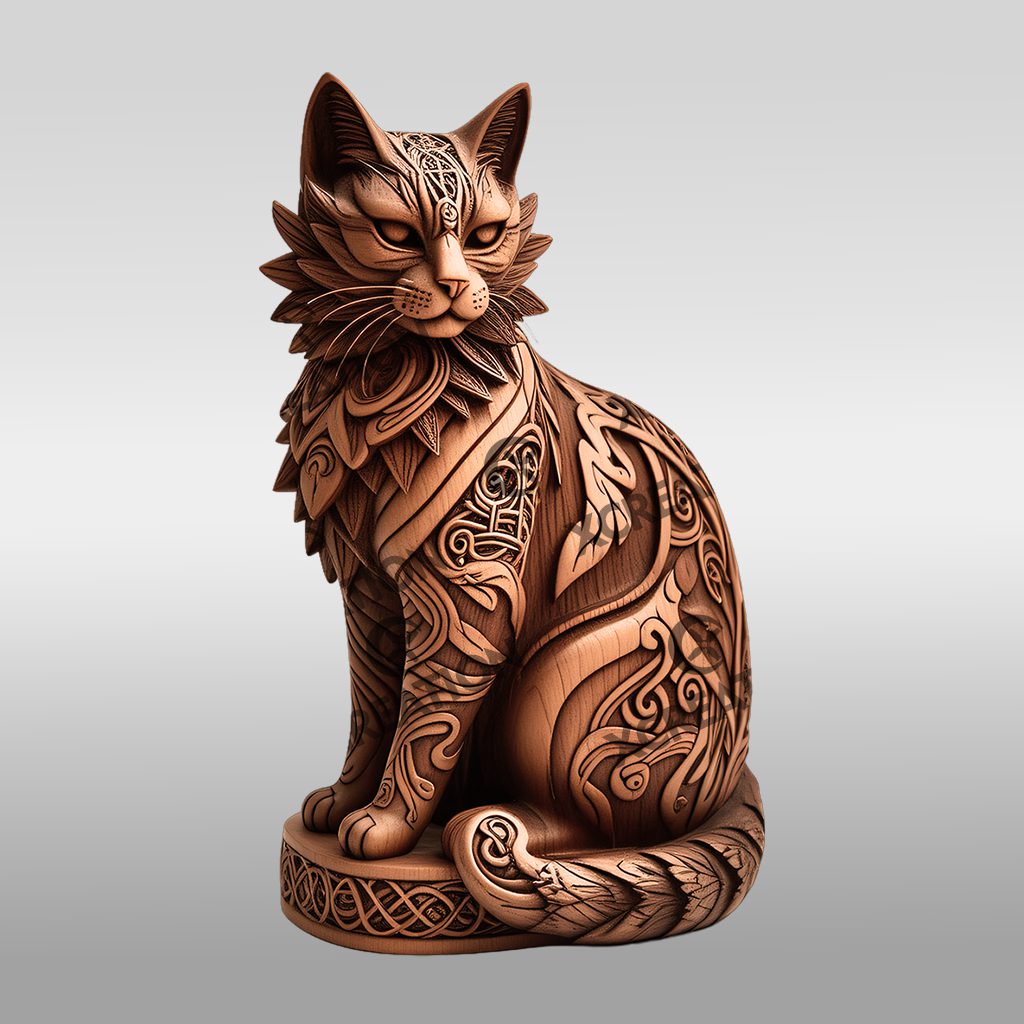 3D Cat Illusion Laser Engraving File, Animal Art