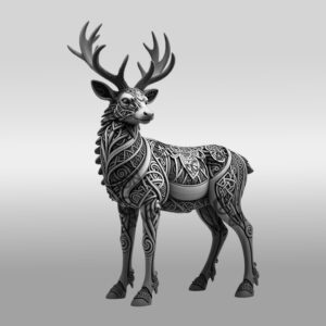 3D Deer Illusion Design, Laser Engraving File for