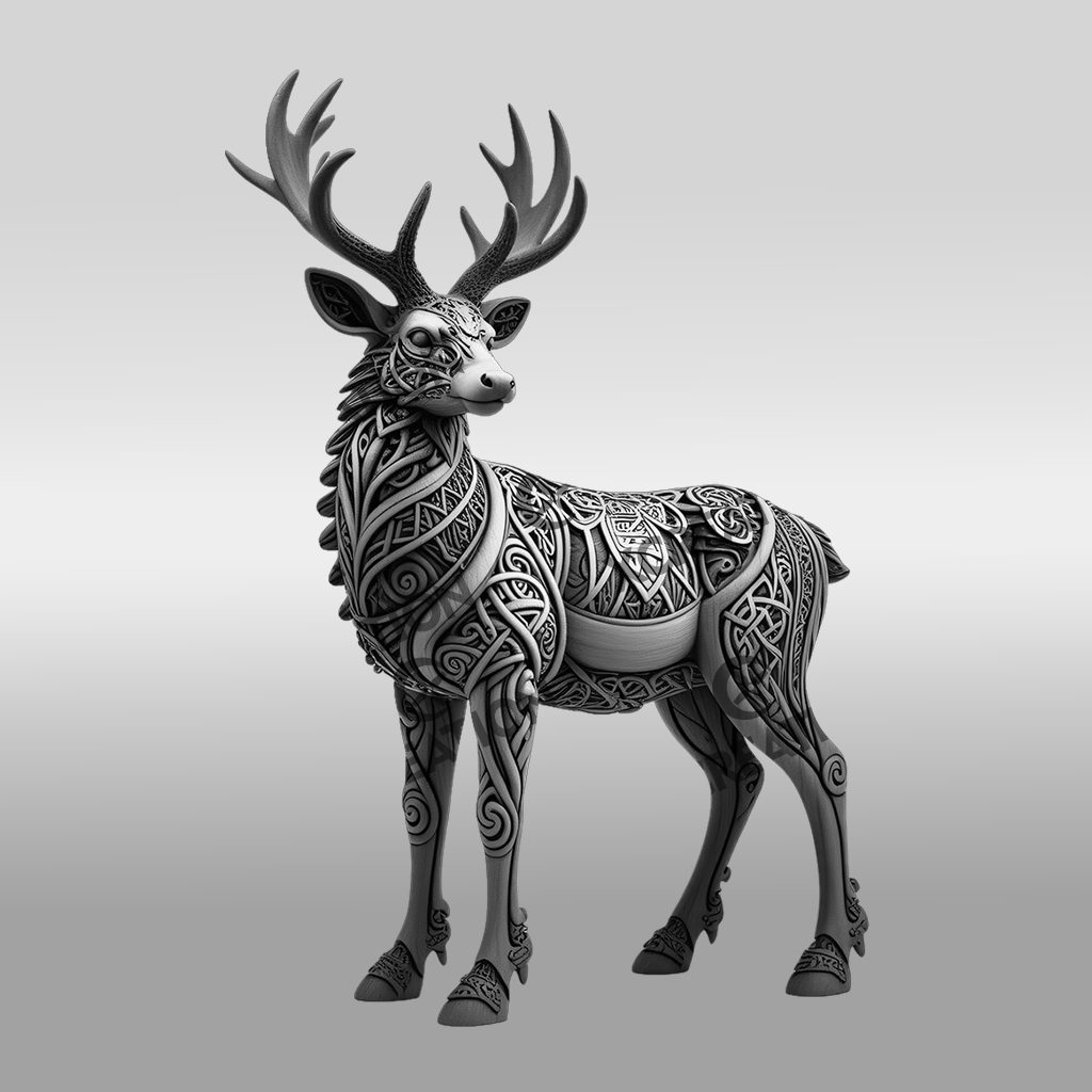 3D Deer Illusion Design, Laser Engraving File for
