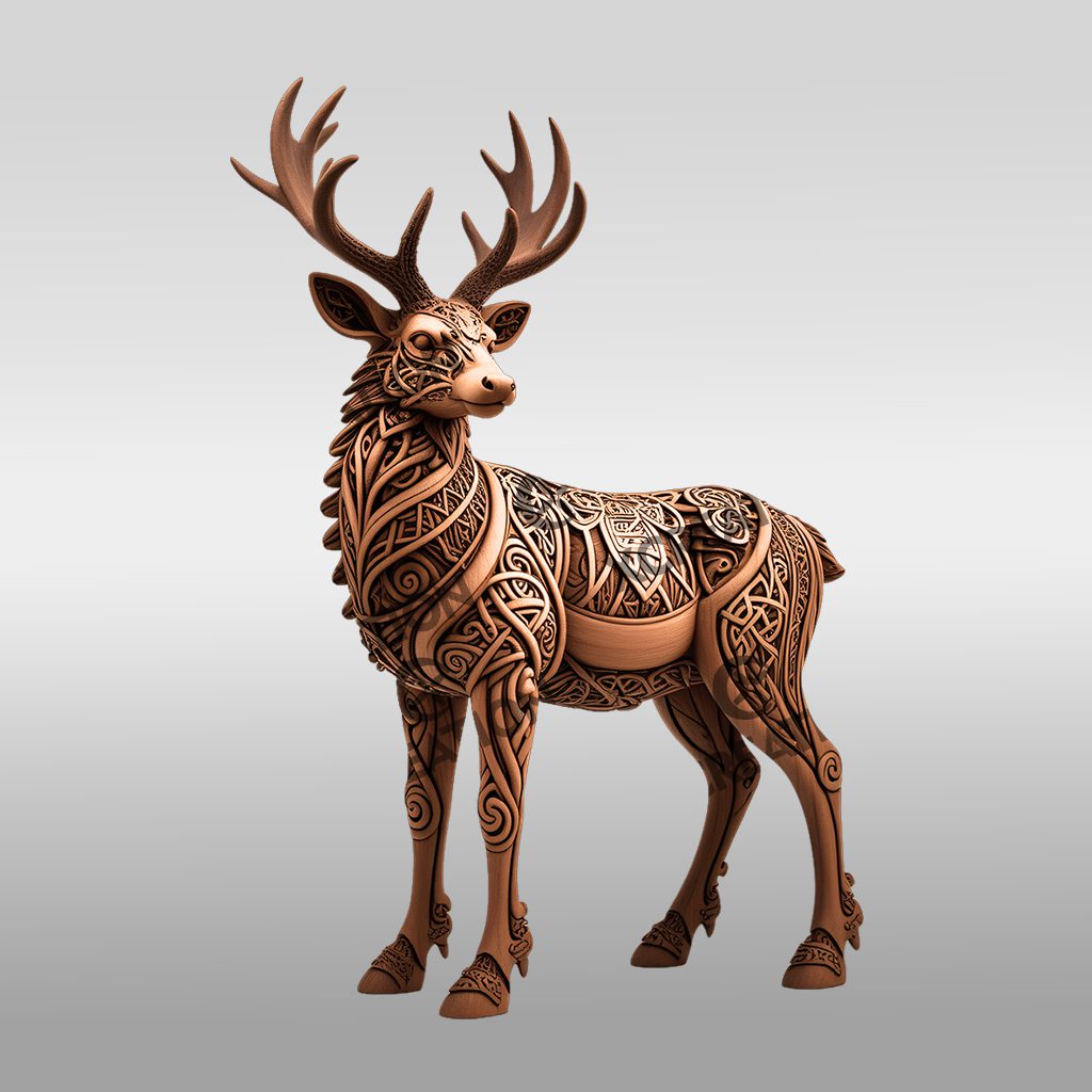 3D Deer Illusion Design, Laser Engraving File for