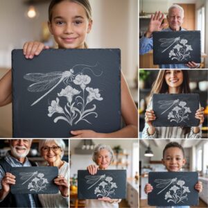 3D Dragonfly Slate Cheese Board Engraving Files, Charcuterie