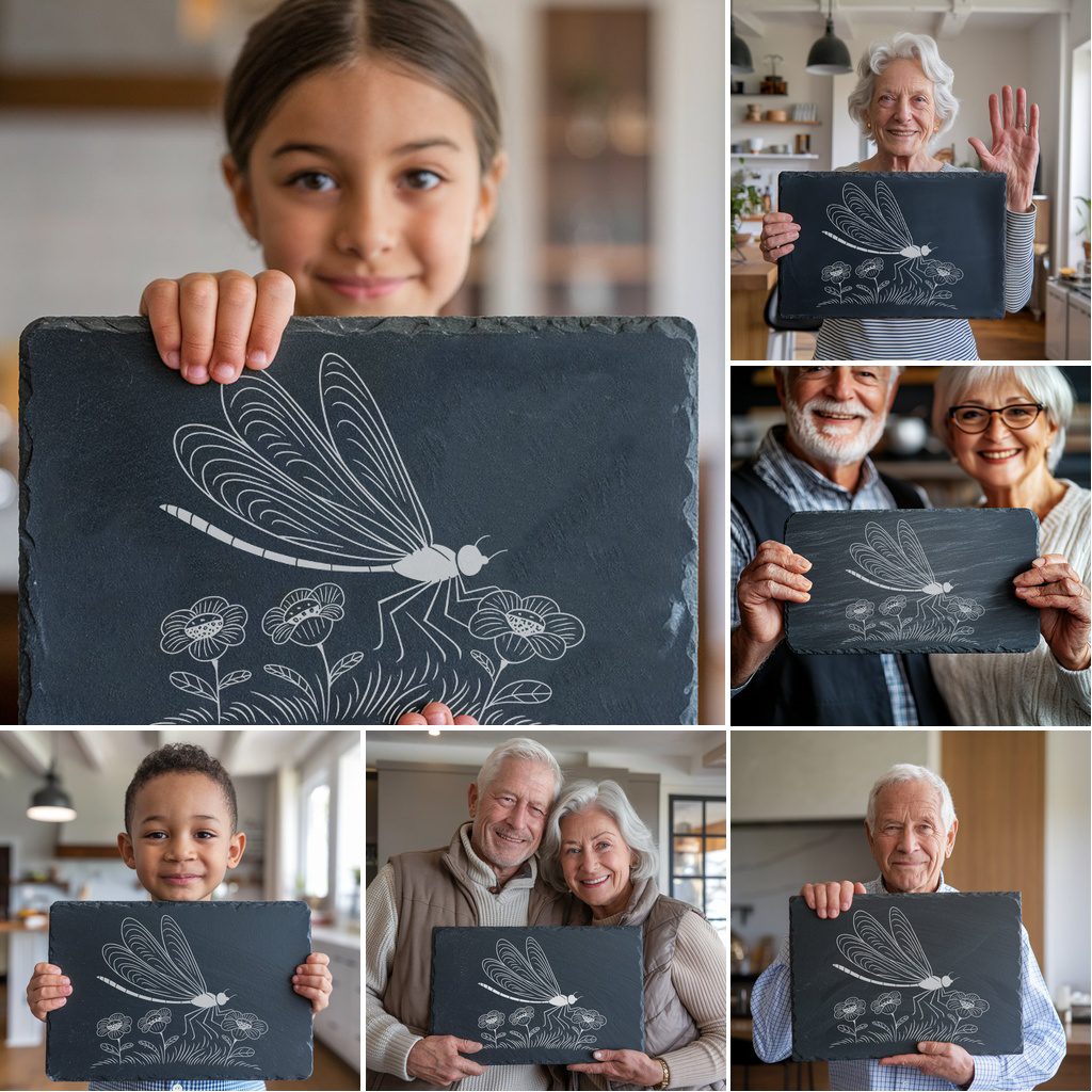 3D Dragonfly Slate Cheese Board Engraving Files, Charcuterie