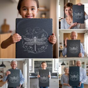 3D Dragonfly Slate Cheese Board Engraving Files, Charcuterie
