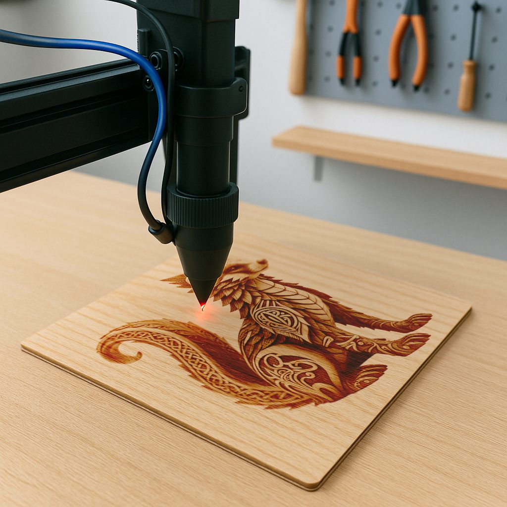 3D Fox Illusion Laser Engraving Design, Animal-Themed Digital