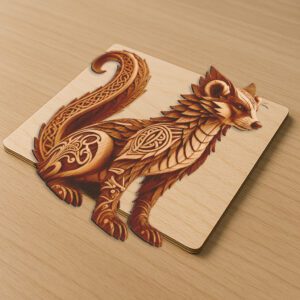 3D Fox Illusion Laser Engraving Design, Animal-Themed Digital