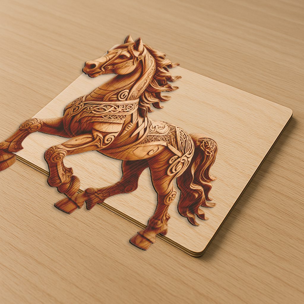 3D Horse Illusion Engraving File, Perfect for Laser