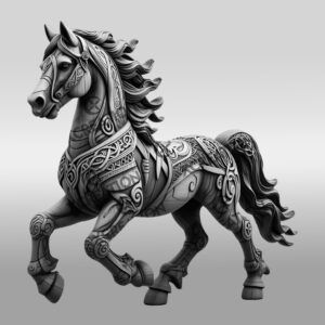 3D Horse Illusion Engraving File, Perfect for Laser