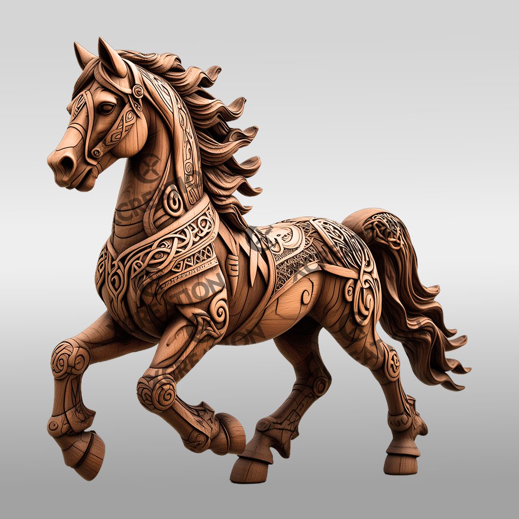 3D Horse Illusion Engraving File, Perfect for Laser