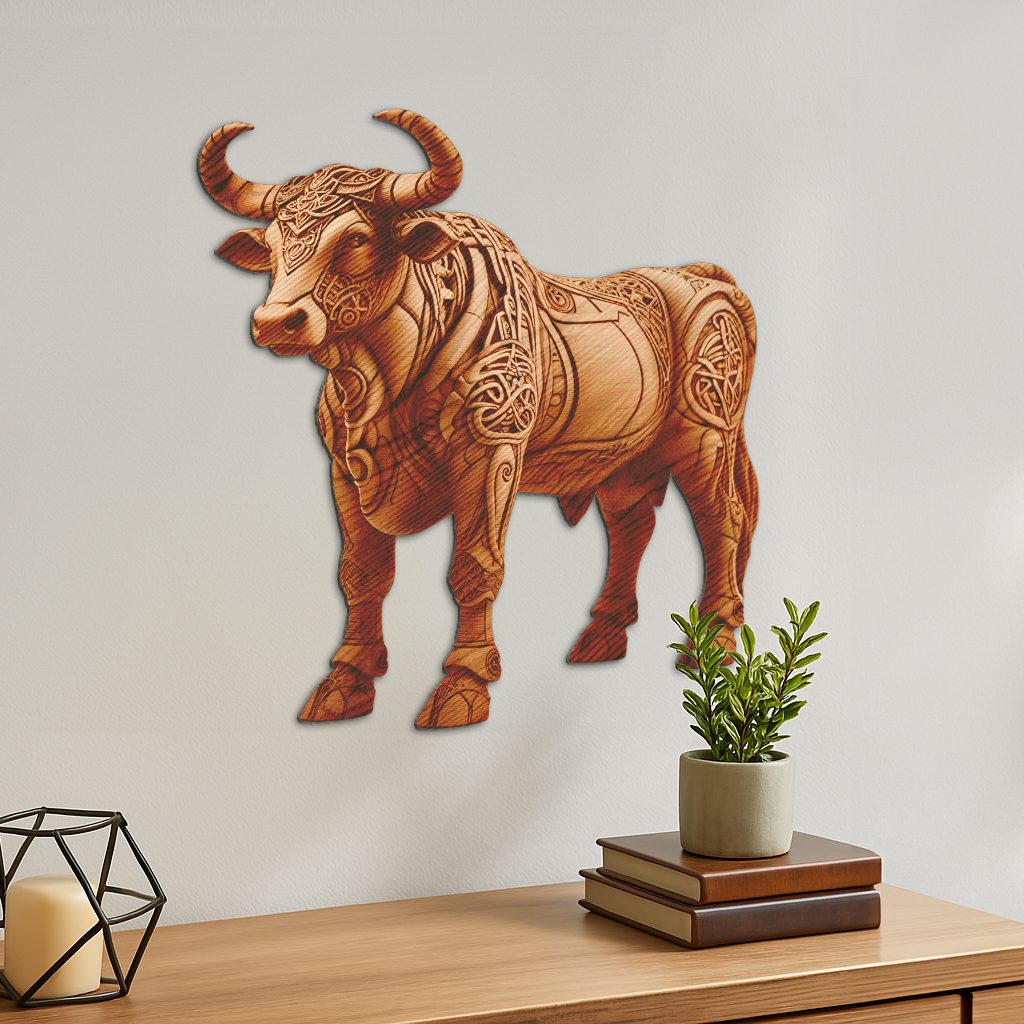 3D Illusion Bull Design Digital Art File, Majestic