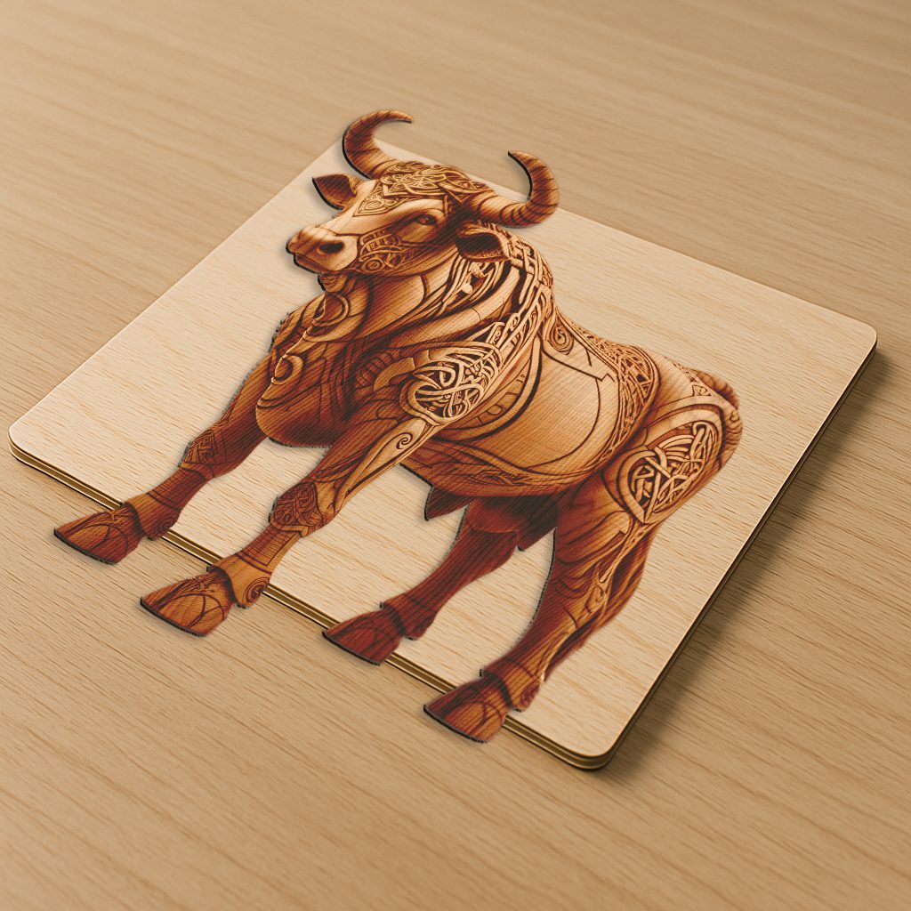 3D Illusion Bull Design Digital Art File, Majestic