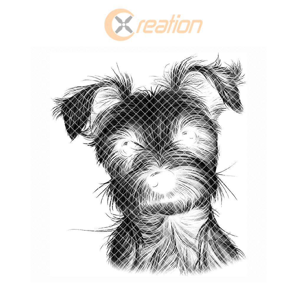 3D Illusion Dog Slate Coaster Engraving Design, High