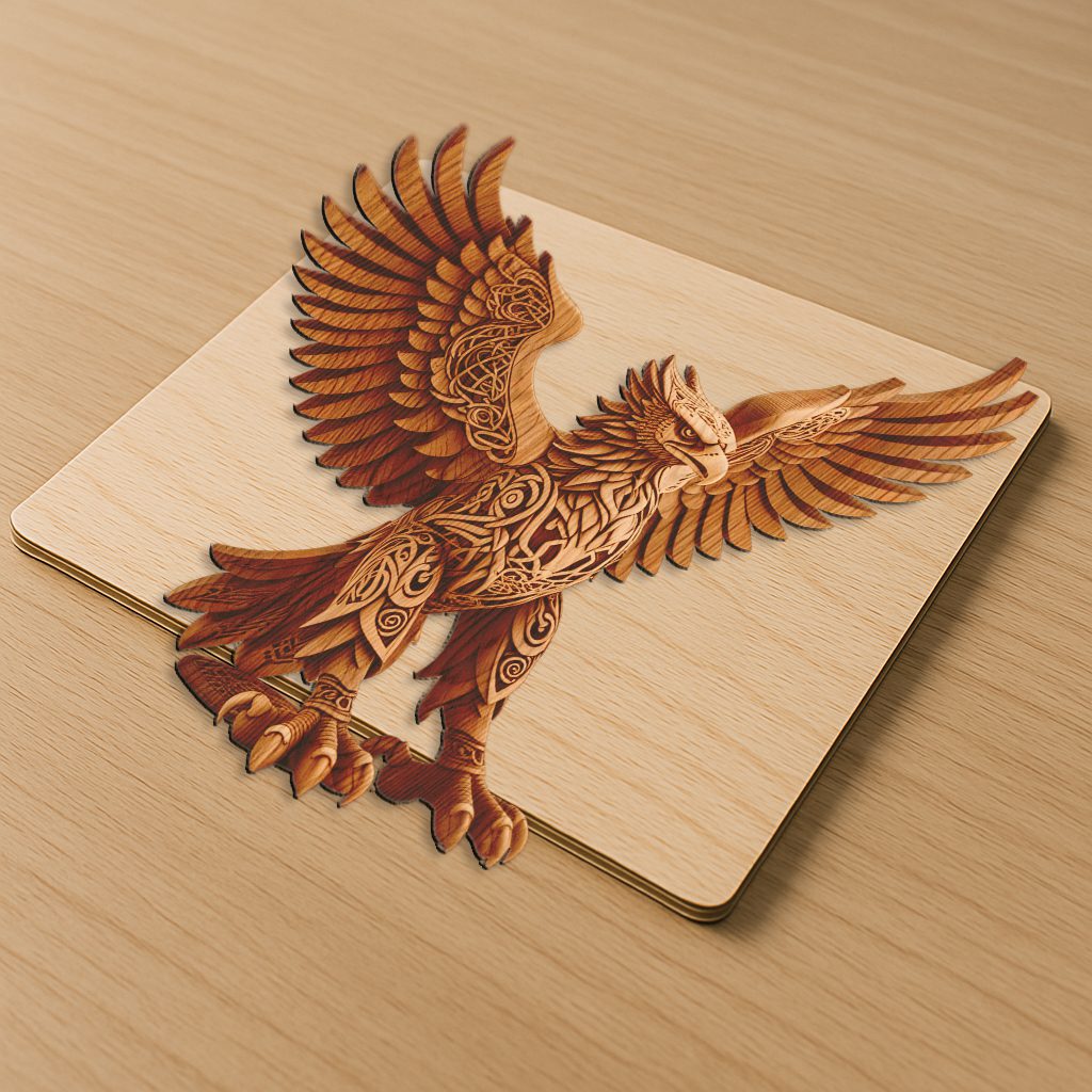 3D Illusion Eagle Engraving File for Art and