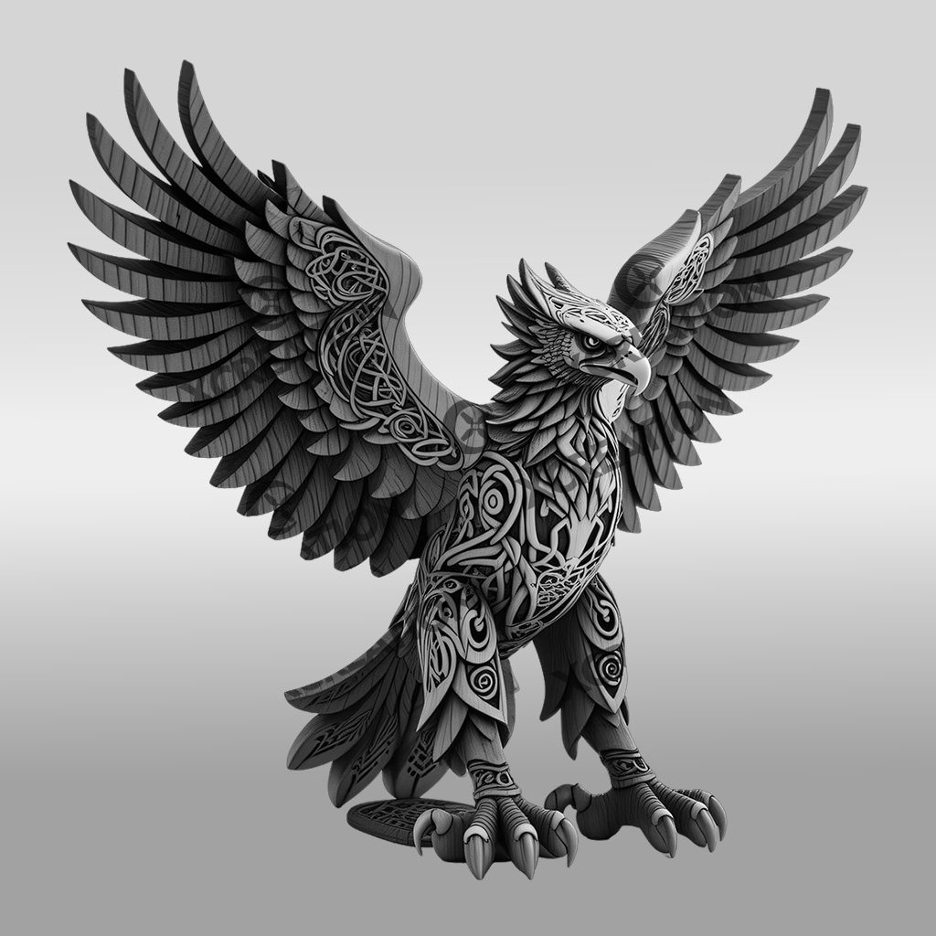 3D Illusion Eagle Engraving File for Art and