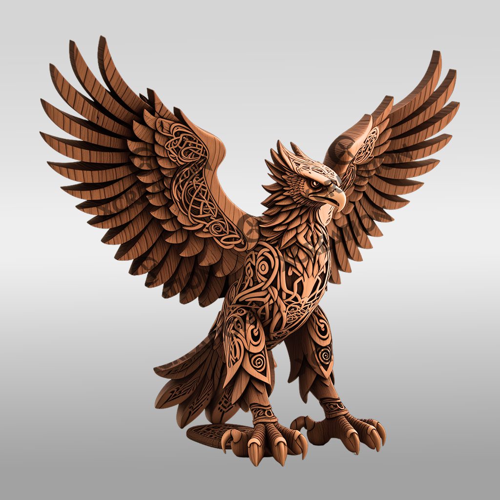 3D Illusion Eagle Engraving File for Art and