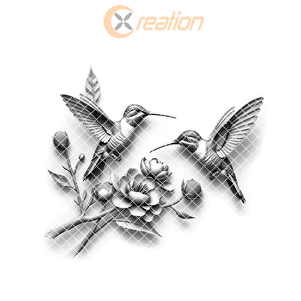3D Illusion Hummingbird Laser Engraving File, Kitchen Decor,