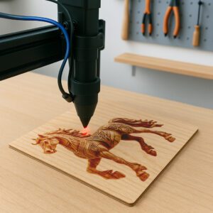 3D Illusion Laser Engraving Design, Horse Art for