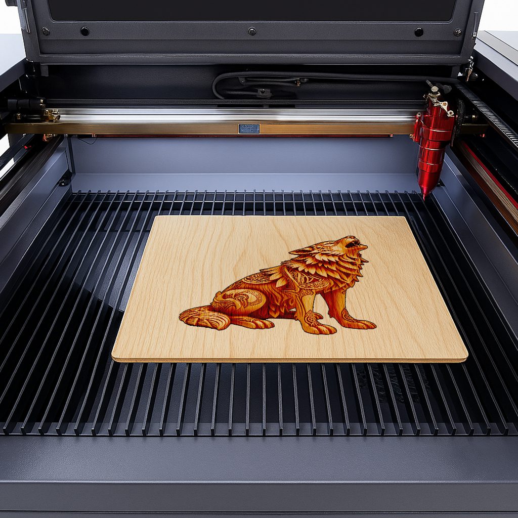 3D Laser Engraving File, Howling Wolf Wildlife Art