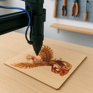 3D Laser Engraving File, Majestic Phoenix Illusion Art,
