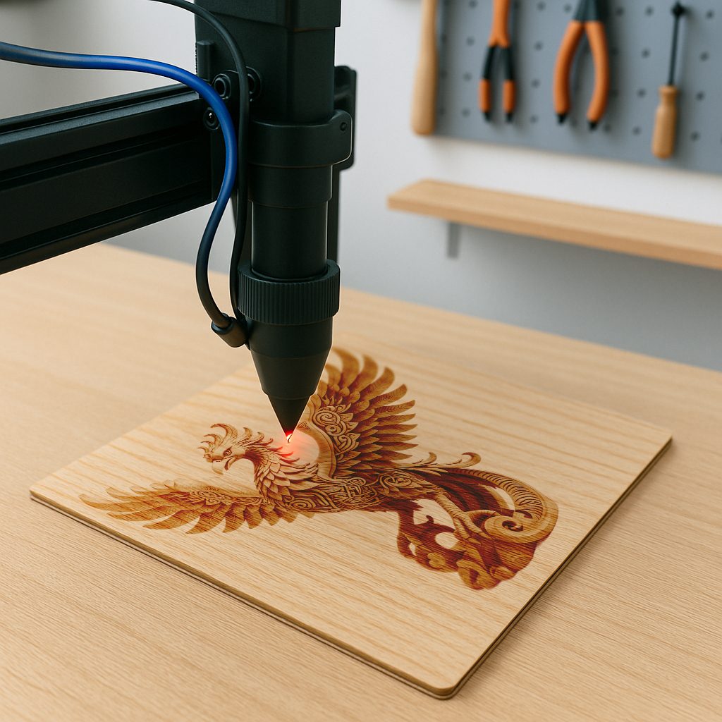 3D Laser Engraving File, Majestic Phoenix Illusion Art,