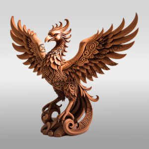 3D Laser Engraving File, Majestic Phoenix Illusion Art,