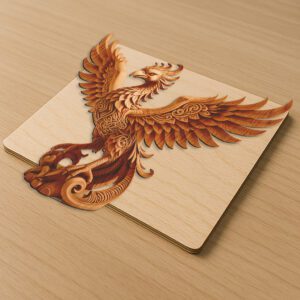 3D Laser Engraving File, Majestic Phoenix Illusion Art,