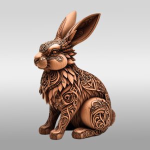 3D Rabbit Animal Illusion Laser Engraving Art File,