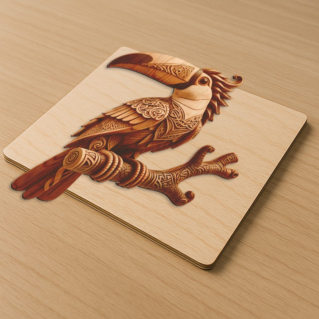 3D Toucan Laser Engraving File, Unique Design for