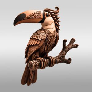 3D Toucan Laser Engraving File, Unique Design for