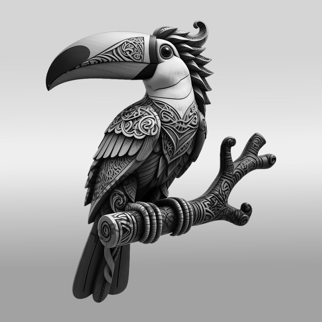 3D Toucan Laser Engraving File, Unique Design for