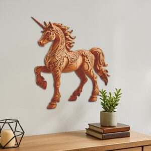 3D Unicorn Laser Engraving Design, Magical Animal Artwork