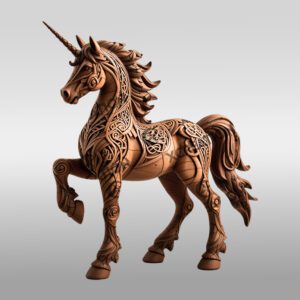 3D Unicorn Laser Engraving Design, Magical Animal Artwork