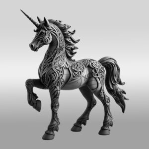 3D Unicorn Laser Engraving Design, Magical Animal Artwork