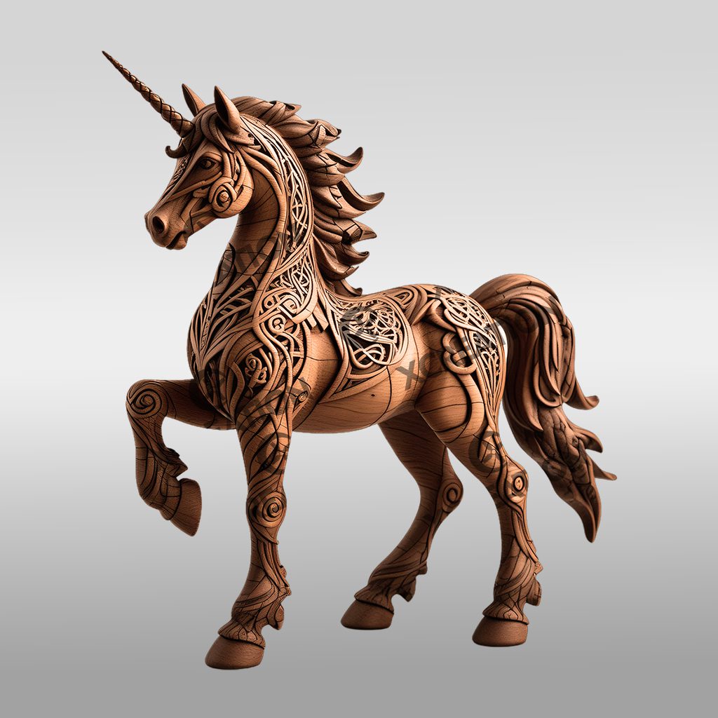 3D Unicorn Laser Engraving Design, Magical Animal Artwork