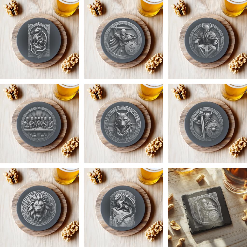 60 3D Illusion Viking, Dragon, Wolf, Eagle Slate