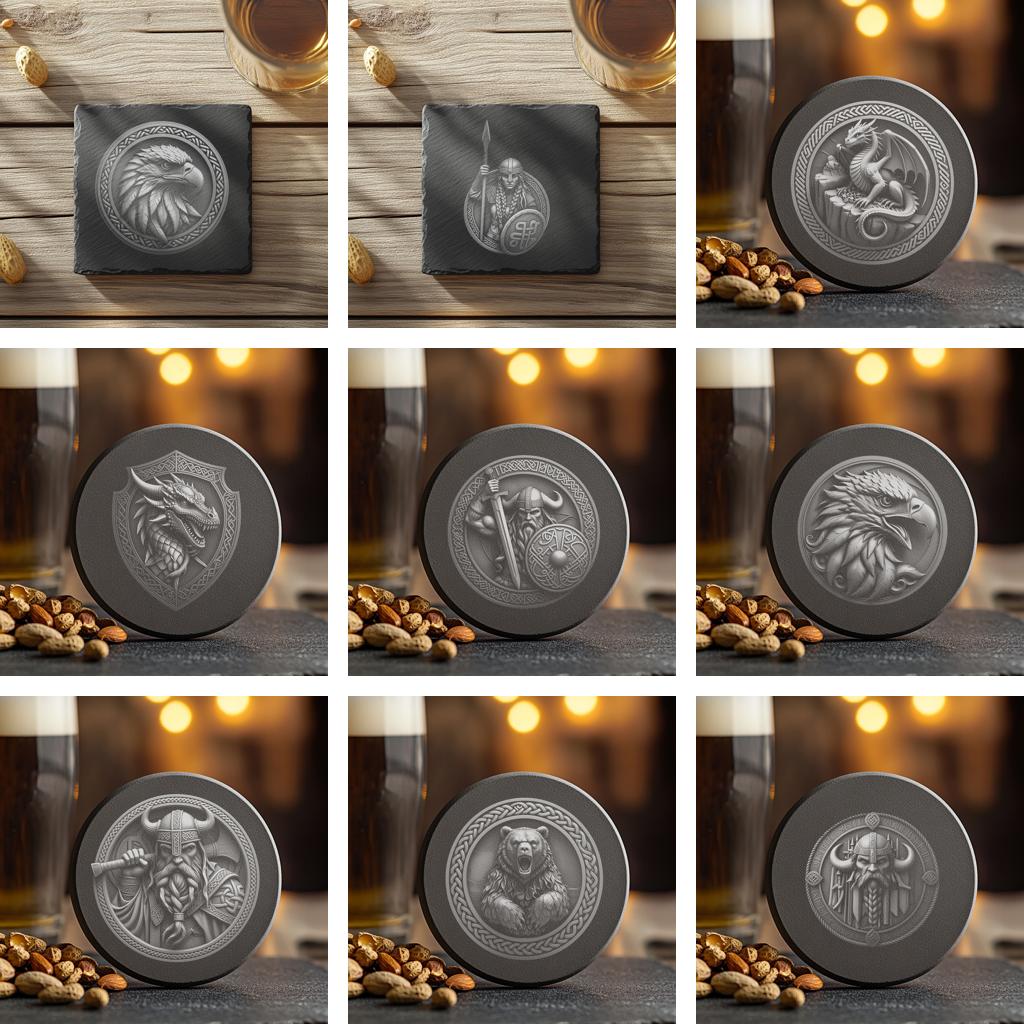 60 3D Illusion Viking, Dragon, Wolf, Eagle Slate