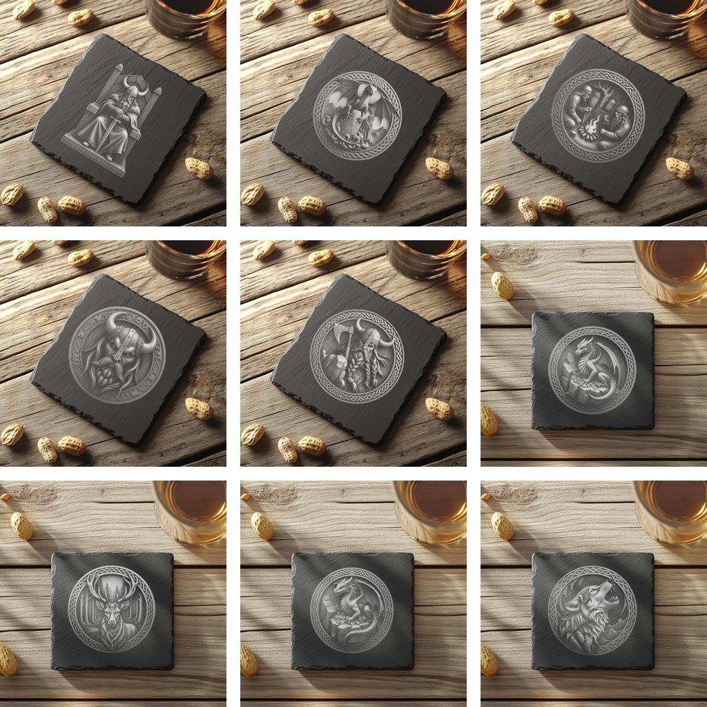 60 3D Illusion Viking, Dragon, Wolf, Eagle Slate