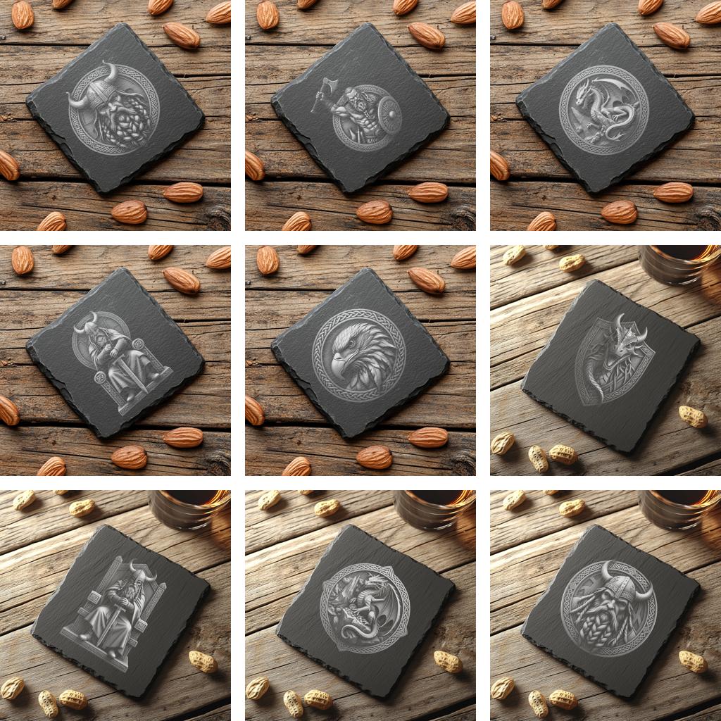 60 3D Illusion Viking, Dragon, Wolf, Eagle Slate