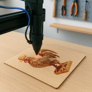 Animal 3D Illusion Design File, Detailed Rooster Scene