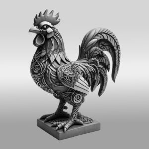 Animal 3D Illusion Design File, Detailed Rooster Scene