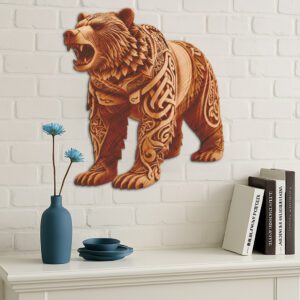 Bear 3D Illusion Laser Engraving File, Wildlife Art