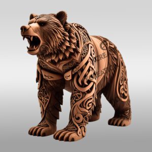 Bear 3D Illusion Laser Engraving File, Wildlife Art