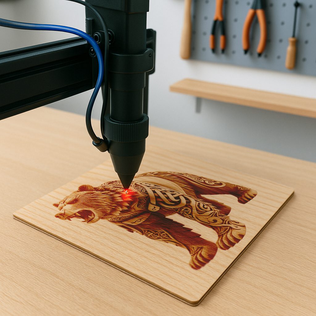 Bear 3D Illusion Laser Engraving File, Wildlife Art