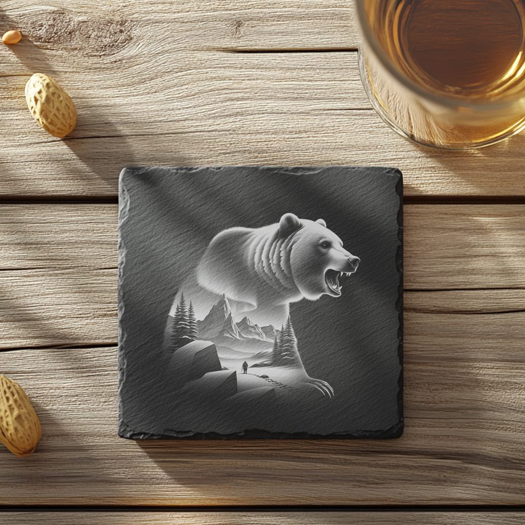 Bear Mountain Double Exposure Laser File for Slate