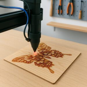 Butterfly Flower 3D Illusion Laser Engraving File, Artistic