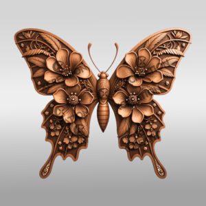 Butterfly Flower 3D Illusion Laser Engraving File, Artistic