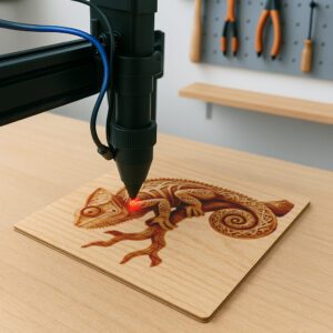 Chameleon 3D Illusion Laser Engraving File, Animal Branch