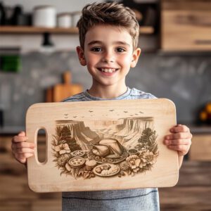 Charcuterie Board Engraving, Thanksgiving Feast, Grand Canyon Laser