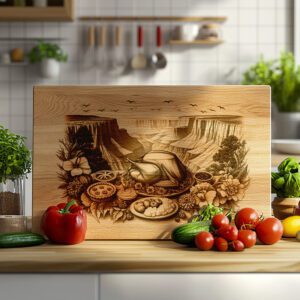 Charcuterie Board Engraving, Thanksgiving Feast, Grand Canyon Laser