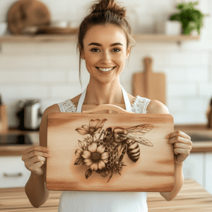 Charcuterie Board Laser File, Bee and Flower 3D
