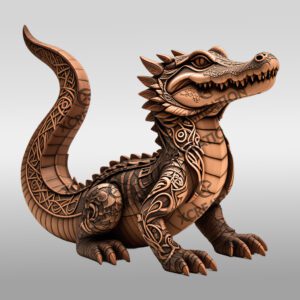 Crocodile 3D Illusion Laser Engraving File for Decor
